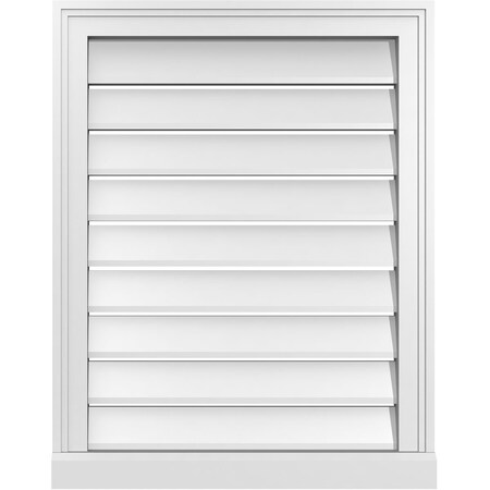 Ekena Millwork Vertical Surface Mount PVC Gable Vent: Functional, w/ 2"W x 2"P Brickmould Sill Frame, 22"W x 28"H GVPVE22X2803SF